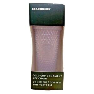 Starbucks Christmas Ornament Mini Tumbler Studded‎ Cold Cup Icy Lilac Key Chain